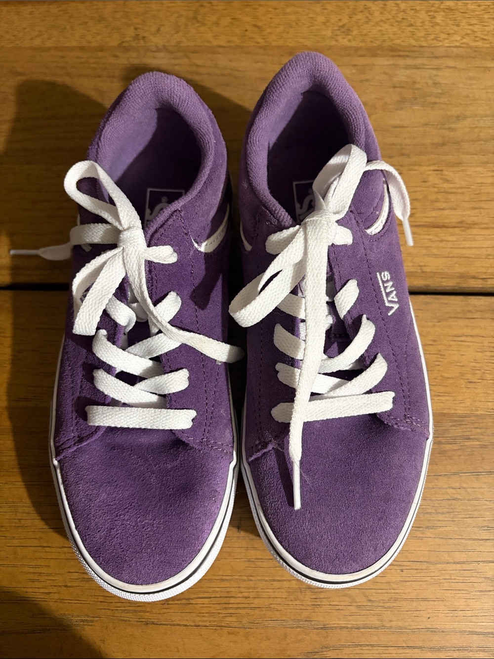 Vans Purple Suede Low-Top Sneakers with White Accents